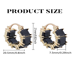 1 пара серег-колец из латуни с микропаве из кубического циркония&nbsp;EJEW-LP0004-79