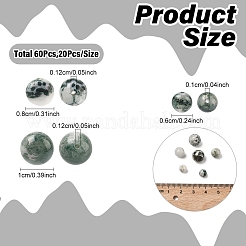 60 шт. бусины из натурального древесного агата двух размеров&nbsp;G-YW0002-97