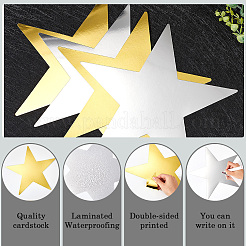 36 шт. 2-х цветная бумажные блестящие звезды для украшения стены&nbsp;AJEW-SP0001-16A