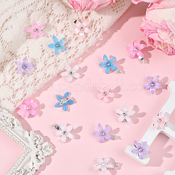 30 шт. 5-цветная застежка для волос из цинкового сплава и смолы&nbsp;OHAR-SC0001-16A