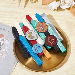 Латунная восковая печать с деревянной ручкой&nbsp;AJEW-WH0412-0361