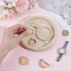 Мраморные круглые тарелки для украшений&nbsp;DIY-WH0899-84