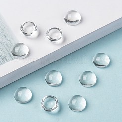 Прозрачный полукруглый стеклянные кабошоны&nbsp;X-GGLA-R027-10mm