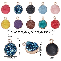 20 шт. 10 цвета гальванические подвески из смолы&nbsp;RESI-SC0001-56LG