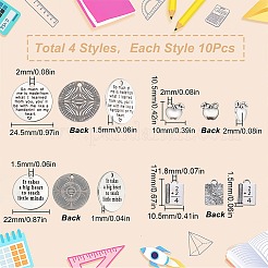 40шт 4 стильные подвески из сплава в тибетском стиле на День учителя&nbsp;TIBE-SC0001-80