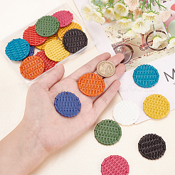 18 шт. 9-цветные подвески из непрозрачной смолы с имитацией плетения из ротанга&nbsp;RESI-PH0001-77