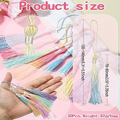 30 шт. градиентное украшение с кисточкой из полиэстера&nbsp;HJEW-CJ0001-10