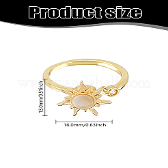 1 шт. вращающееся открытое кольцо-манжета в форме кошачьего глаза для женщин&nbsp;RJEW-LP0003-40