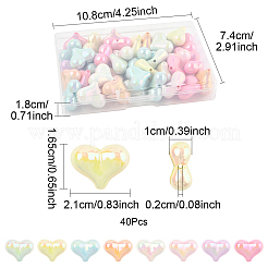 40шт УФ-покрытие непрозрачные акриловые бусины&nbsp;OACR-FS0002-20