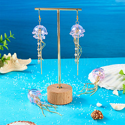 2шт большие стеклянные подвески в виде медузы&nbsp;EJEW-TAC00009