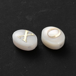 26 шт. 26 вида натуральных белых ракушечных бусин овальной формы&nbsp;BSHE-WH0020-02