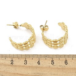 Ионное покрытие (ip) 304 нержавеющая сталь c-образные серьги-гвоздики для женщин&nbsp;EJEW-A119-15G