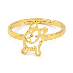 Регулируемое кольцо из нержавеющей стали 201 для женщин&nbsp;RJEW-D082-01D