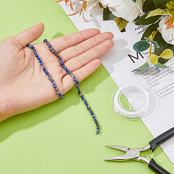Набор для самостоятельного изготовления браслета из круглых бусин из натурального лазурита&nbsp;G-FI0001-16
