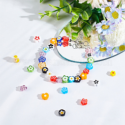 Ручной работы стеклянная бусина тысячецветник нитей&nbsp;LAMP-OC0001-64