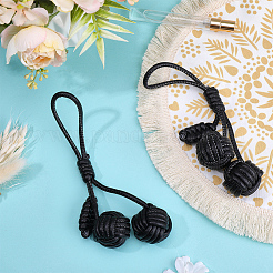 Подвесные украшения из искусственной кожи в виде плетеного шара&nbsp;AJEW-WH20054-143B