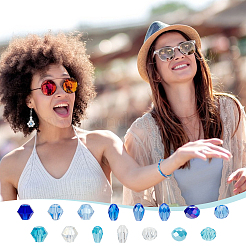 750шт 15 стиля прозрачные стеклянные бусины&nbsp;EGLA-PH0001-45