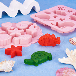 2 шт. 2 вида силиконовых форм для пищевых продуктов в виде морских животных&nbsp;SIL-TA0002-16