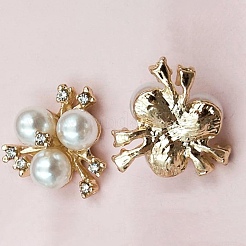 Кабошоны из стразного сплава&nbsp;FIND-WH0423-76