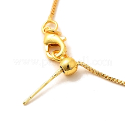 Стойка покрытие латунная коробка цепь регулируемый слайдер браслеты изготовление для женщин&nbsp;BJEW-G735-10G