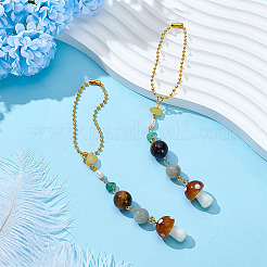 2 шт. подвесные украшения из сплава солнца и стекла&nbsp;AJEW-ME0001-52A