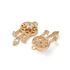 Латунные микропаве прозрачные подвески с фианитом&nbsp;KK-A280-14G