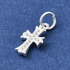 925 подвеска-крест из стерлингового серебра с микропаве из прозрачных кубических цирконий&nbsp;STER-A048-02C-S