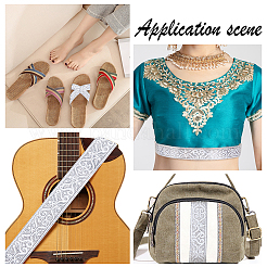 Этническая вышивка полиэстер плоские ленты&nbsp;OCOR-WH0060-37B