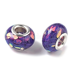 Прозрачные европейские бусины-рондель из смолы&nbsp;RESI-S023-34