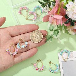 8 шт. 2-х цветные стеклянные бусины и подвески из смолы&nbsp;PALLOY-CA00038