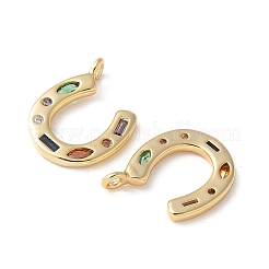 Латунные микро-паве красочные кубические циркониевые подвески&nbsp;KK-Q031-40G-02