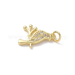 Латунные микропаве прозрачные подвески с фианитом&nbsp;KK-B155-09G