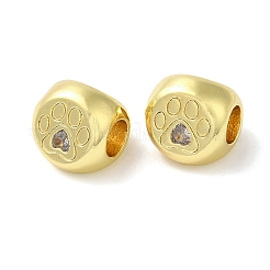 Реечное покрытие латунь микро паве кубический цирконий европейские бусины&nbsp;KK-F854-02G-03