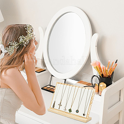 Бамбуковые стенды-органайзеры для ожерелья с наклонной спинкой&nbsp;NDIS-WH20004-01A