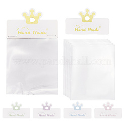 100 шт. 5-цветная складная бумажная карточка с принтом короны и 100 шт. целлофановых пакетов opp&nbsp;CDIS-SP0001-30
