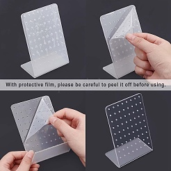 Подставки для сережек из органического стекла в форме буквы L&nbsp;ODIS-PH0001-51-WH