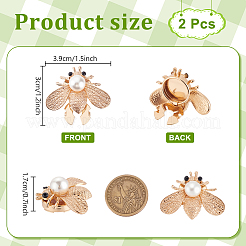 2 шт. запонки в виде пчел из сплава&nbsp;AJEW-PH0007-46