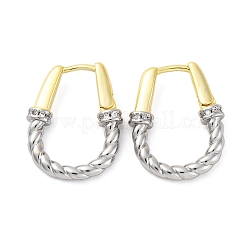 Латунные серьги-кольца из прозрачного кубического циркония&nbsp;EJEW-H158-17A-GP