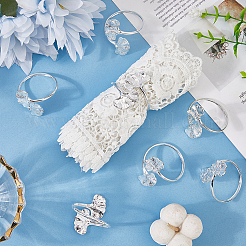 Железные кольца для салфеток из листьев гинкго&nbsp;AJEW-WH20070-110S