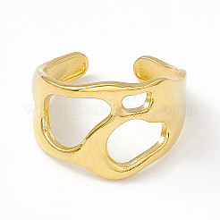 Ионное покрытие (ip) 304 нержавеющая сталь широкое полое открытое манжетное кольцо для женщин&nbsp;LS-RJEW-G275-03G