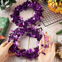 ПВХ блестящая металлическая гирлянда со звездами и железной проволокой&nbsp;AJEW-TAC0034-08C