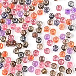 50 г двухцветных прозрачных стеклянных круглых бусин в стиле Хэллоуина&nbsp;SEED-FS0001-41