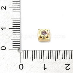 Квадратные латунные микропаве кабошоны из кубического циркония&nbsp;KK-P345-13G-E03