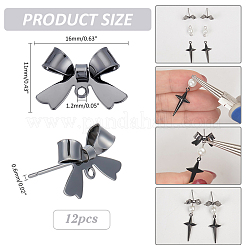 12 шт. латунные серьги-гвоздики&nbsp;KK-ME0002-61