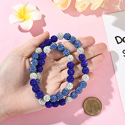 1 шт. ожерелье из круглых бусин из полимерной глины со стразами&nbsp;NJEW-SP0001-14A