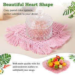 5 шт. 5-х цветные хлопковые коврики для чашек в технике макраме&nbsp;AJEW-MB0001-03