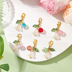 30 шт. круглый маркер для фиксации стежков из акрила и стекла в виде цветка&nbsp;HJEW-SC0002-22