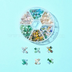 6 цветные гальванические стеклянные бусины&nbsp;EGLA-FS0001-43