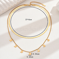 Женские модные ожерелья с кисточками и двумя слоями из нержавеющей стали 201&nbsp;DJ3409