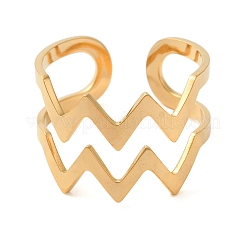 Двухслойные волнистые открытые манжеты из нержавеющей стали 304 для женщин&nbsp;LS-RJEW-N048-08G